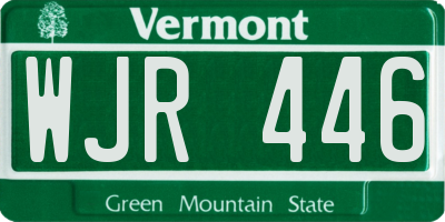 VT license plate WJR446