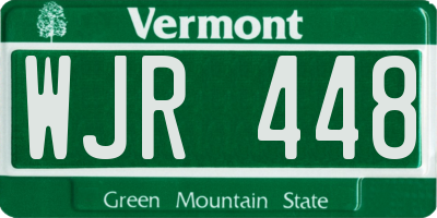 VT license plate WJR448