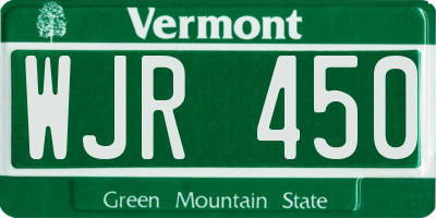 VT license plate WJR450