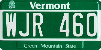 VT license plate WJR460