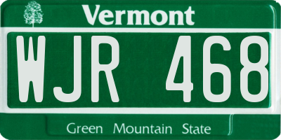 VT license plate WJR468