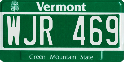 VT license plate WJR469