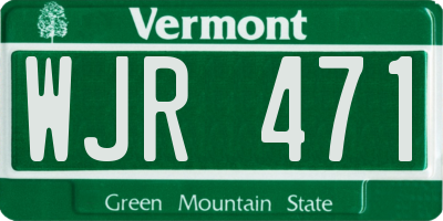 VT license plate WJR471