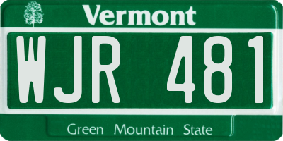 VT license plate WJR481