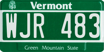 VT license plate WJR483
