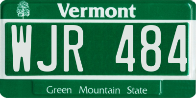 VT license plate WJR484