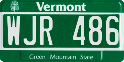 VT license plate WJR486