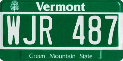VT license plate WJR487
