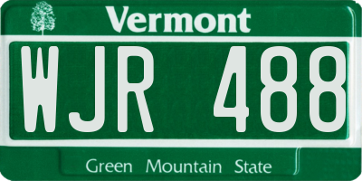 VT license plate WJR488