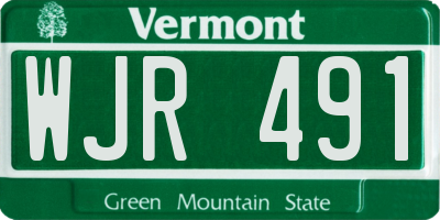 VT license plate WJR491