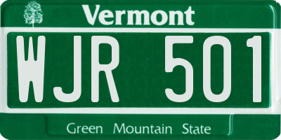 VT license plate WJR501
