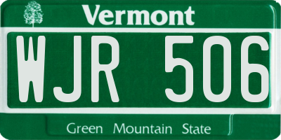 VT license plate WJR506