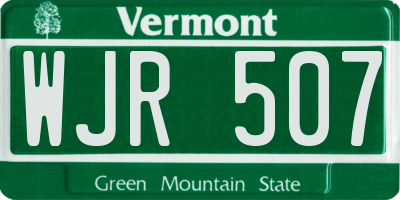 VT license plate WJR507