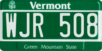VT license plate WJR508