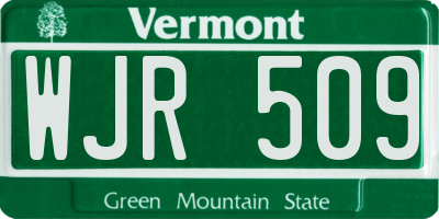 VT license plate WJR509