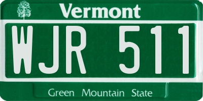 VT license plate WJR511