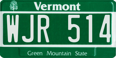 VT license plate WJR514