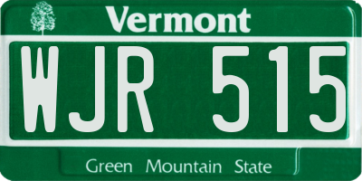 VT license plate WJR515