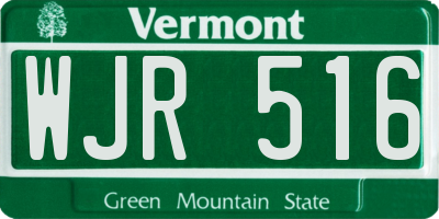 VT license plate WJR516