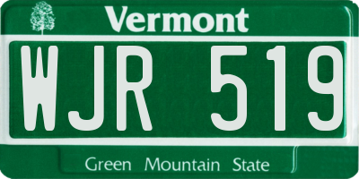 VT license plate WJR519