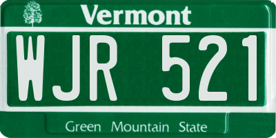 VT license plate WJR521