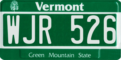 VT license plate WJR526