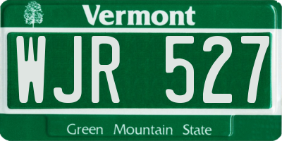 VT license plate WJR527