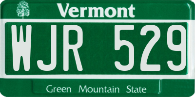 VT license plate WJR529