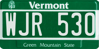 VT license plate WJR530