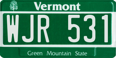 VT license plate WJR531