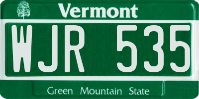 VT license plate WJR535