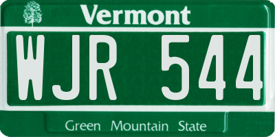 VT license plate WJR544