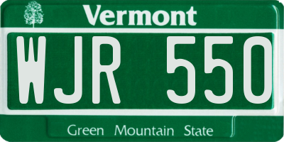 VT license plate WJR550