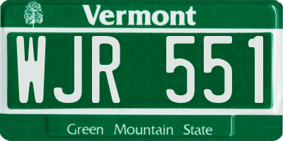 VT license plate WJR551
