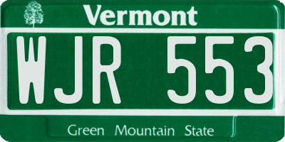 VT license plate WJR553