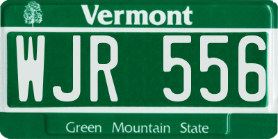 VT license plate WJR556