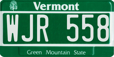 VT license plate WJR558