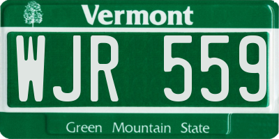 VT license plate WJR559