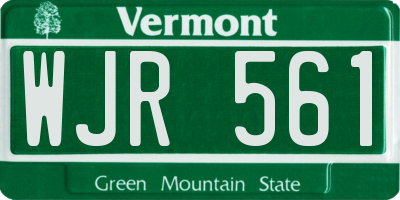 VT license plate WJR561