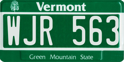 VT license plate WJR563