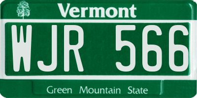 VT license plate WJR566