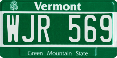 VT license plate WJR569