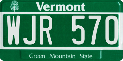 VT license plate WJR570
