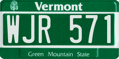 VT license plate WJR571