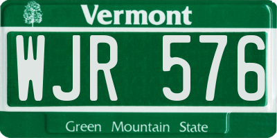VT license plate WJR576