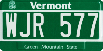 VT license plate WJR577