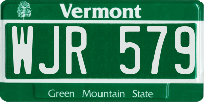 VT license plate WJR579
