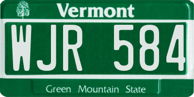 VT license plate WJR584