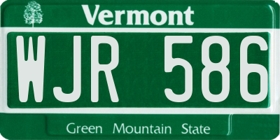 VT license plate WJR586