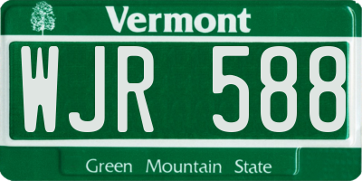 VT license plate WJR588